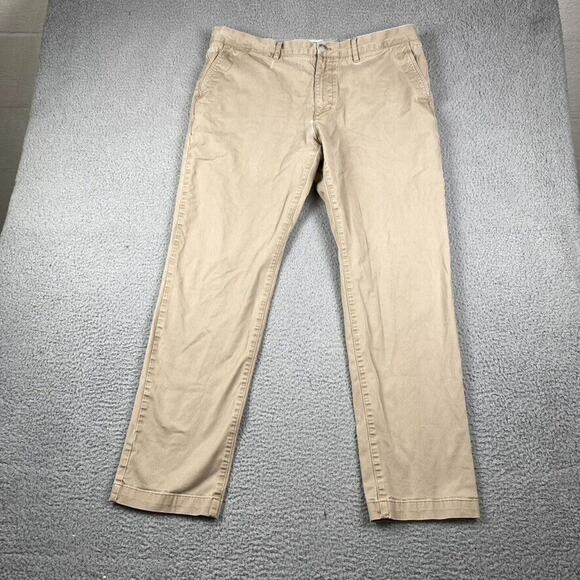 Lacoste Other - Lacoste Regular Straight Flat Front Chino Pants Men's 38x31 Beige